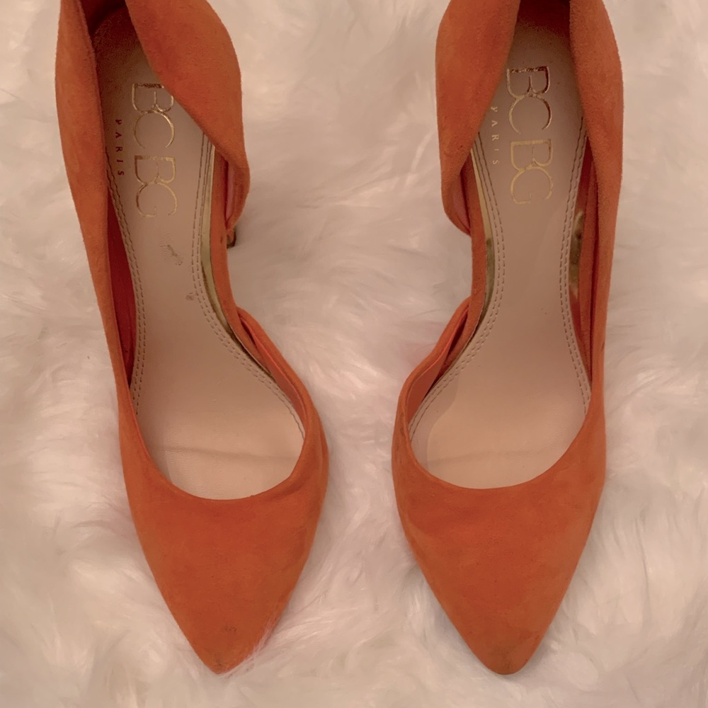 BCBG Orange Suede High Heels